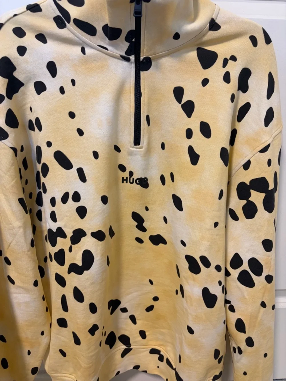 HUGO Yellow & Black Spot Half-Zip Pullover - Picture 3 of 5